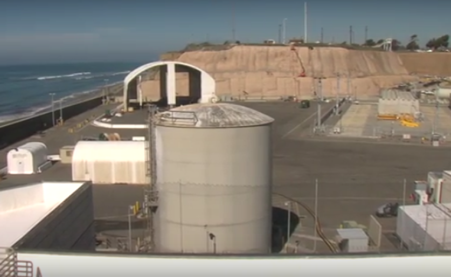 The site where Southern California Edison is storing radioactive fuel at the shuttered San Onofre nuclear power plant, October 2015.