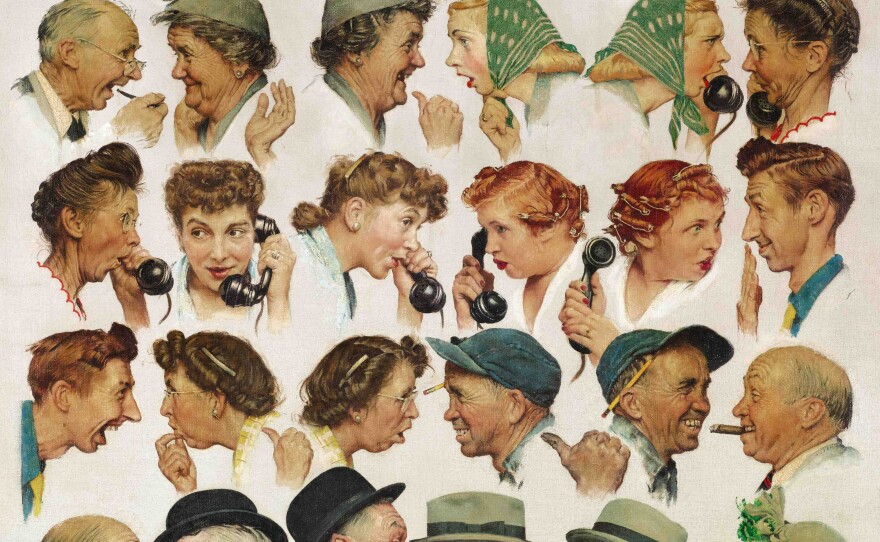 Norman Rockwell's "The Gossips," seen here in a detail view, sold for nearly $8.5 million Wednesday, at an auction held by Sotheby's. To see the full painting, click the image.