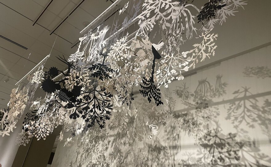 "Suspended Healing Garden" by Pantea Karimi, part of San Diego Museum of Art's "Wonders of Creation" exhibit, is shown on Sept. 7, 2024.