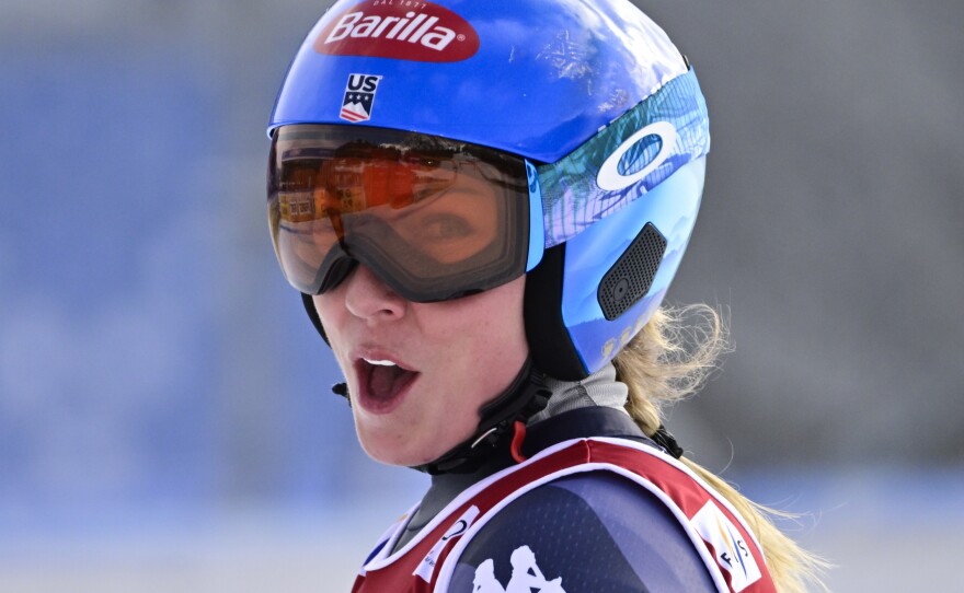 Mikaela Shiffrin has broken the record she shared with Lindsey Vonn, taking her 83rd World Cup gold. She's seen here at the FIS Alpine Ski World Cup event in Cortina d'Ampezzo, Italy.