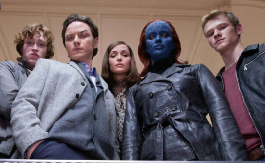 The X-Men franchise released its fifth film this year. <em>X-Men: First Class</em> stars Caleb Landry Jones (from left), James McAvoy, Rose Byrne, Jennifer Lawrence and Lucas Till.