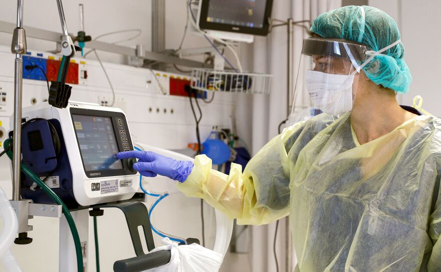 A demonstration of a ventilator for future patients with coronavirus at Samson Assuta Ashdod University Hospital in Ashdod, Israel.