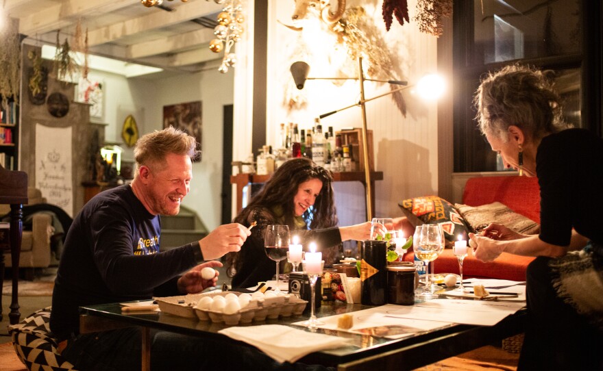 A <em>pysanky</em>-making gathering in Round Lake, N.Y. on Mar. 3.