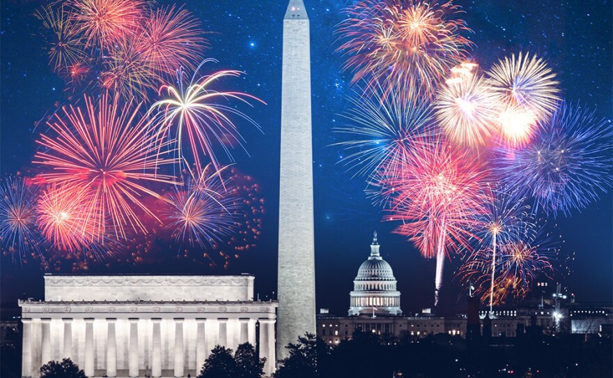 Fireworks over the U.S. Capitol. (undated photo)