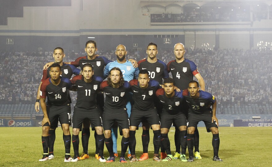 The U.S. men's national soccer team poses ahead of a 2018 World Cup qualifying match against Guatemala on Friday at Mateo Flores Stadium in Guatemala City. The U.S. lost that game 2-0.