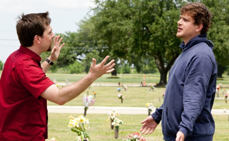 Two pairs of filmmaking brothers are both releasing movies this weekend. In <em>Jeff, Who Lives at Home,</em> by the Duplass brothers Jay and Mark, Pat (Ed Helms) and Jeff (Jason Segel) encounter each other in a day fraught with fateful events. Also opening is <em>The Kid with a Bike</em>, a Belgian slice-of-life drama from the Dardenne brothers, Jean-Pierre and Luc..