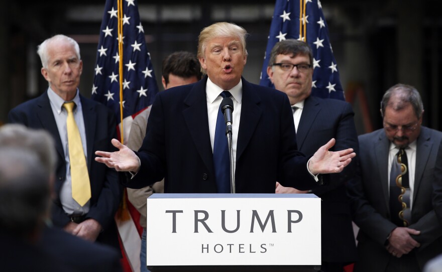 Donald Trump speaks during a campaign event March 21 at the Old Post Office Pavilion, now a Trump International Hotel, in Washington, D.C.