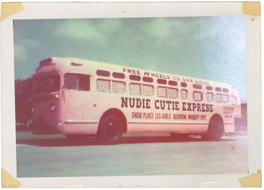 In 1971, James Morgan created the Nudie Cutie Express to transport young military people from Oceanside to his clubs in San Diego. 1971