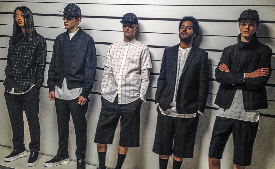 Buzzed-about designers Public School showed their collection in the form of a mock police lineup.