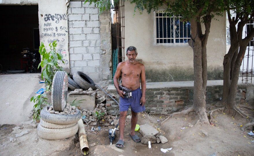 Jose de la Vega Gonzalez of La Paz finally received water in his pipes the day he met with an NPR reporter. He said he hadn't received any water for several months.