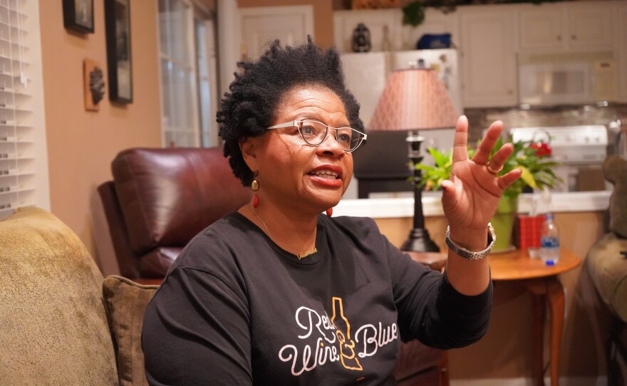 Janice Robinson heads the North Carolina chapter of Red, Wine and Blue, a group that mobilizes suburban women.