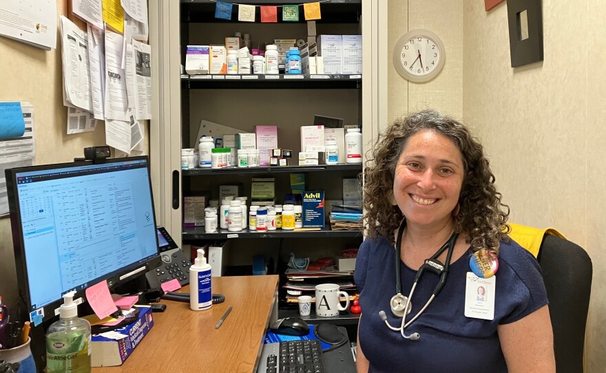 Nurse practitioner Arin Kramer, who works at a health clinic on the campus of Oakland Technical High School, has been advising students headed off to college in states with new abortion bans. She can give them prescriptions for a year's supply of birth control, or insert long-acting contraceptives.