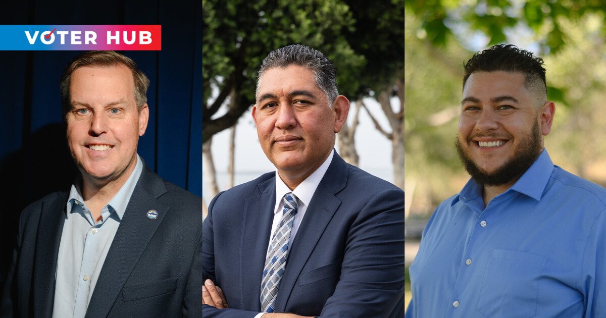 Candidates for Chula Vista mayor, from left, John McCann, Francisco Tamayo and Yair Gersten are seen in this photo collage.
