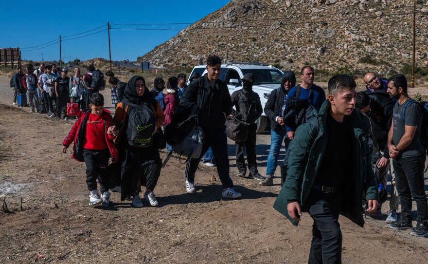 U.S. Border Patrol agents usher hundreds of immigrants into a series of camps in Jacumba, which is near the U.S.-Mexico border.