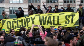 Occupy Wall Street protesters rally, New York City, Nov. 2011.