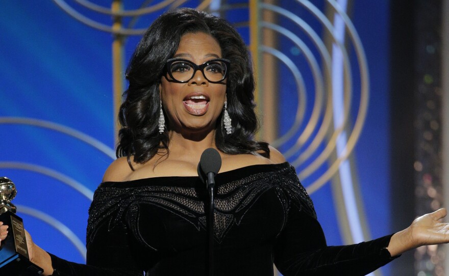 Oprah Winfrey accepts the 2018 Cecil B. DeMille Award during the 75th Annual Golden Globe Awards at The Beverly Hilton Hotel on Sunday. Winfrey's speech spurred talk of a possible presidential run.