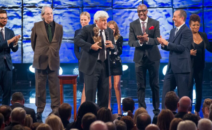 Jay Leno and guests on stage at the Kennedy Center for the Performing Arts.