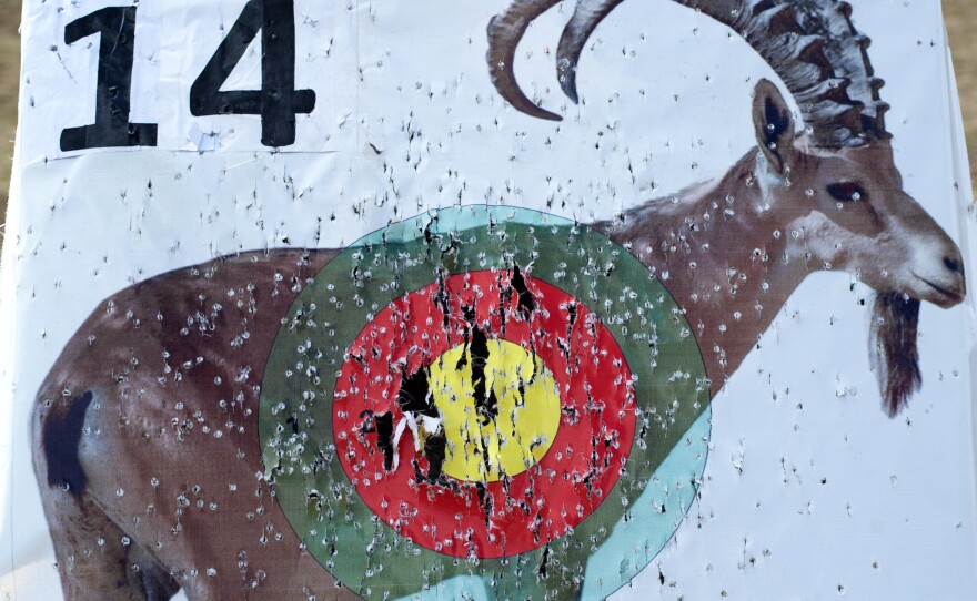 This target was used during the horseback archery event.