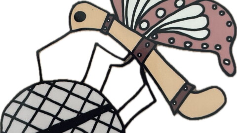 Butterfly on a microphone