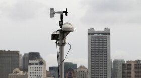 A RadNet radiation monitor is seen on the roof of the Bay Area Air Quality District offices on March 16, 2011 in San Francisco, California. 