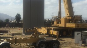 Border Wall prototype is going up near San Diego's Brown Field on Oct. 2, 2017.