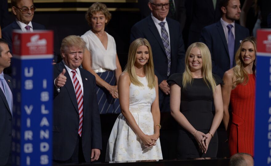 Republican presidential candidate Donald Trump during the third night of the Republican National Convention in Cleveland.