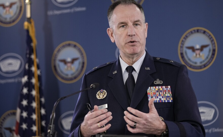 Pentagon Press Secretary Brig. Gen. Pat Ryder speaks during a press briefing at the Pentagon on Feb. 10. At the time, Ryder offered few details about the object shot down.