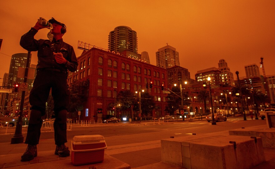 Smoky skies cast a reddish glow to San Francisco skies when the northern California wildfires were burning earlier this year.