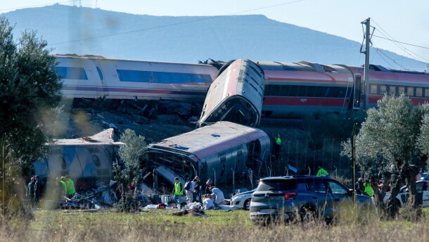 Emergency services attend to the victims at the scene of a collision between two trains in Urda, Spain, on Wednesday.
