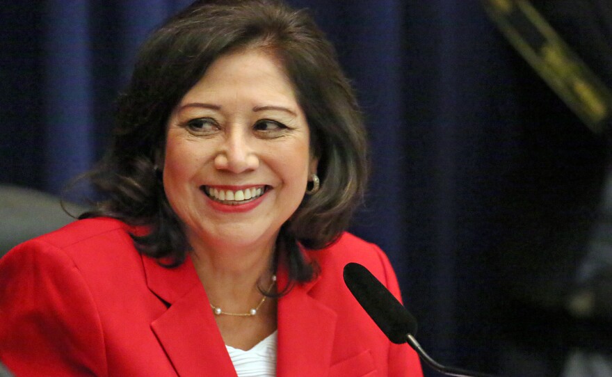 Los Angeles County Supervisor Hilda L. Solis on her first day as Chairman of the Board of Supervisors in 2015.