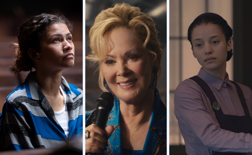 From left, Zendaya returns in a new season of Euphoria, while Jean Smart returns in Hacks. Chase Infiniti stars in Hulu's The Testaments, a spinoff of The Handmaid's Tale.