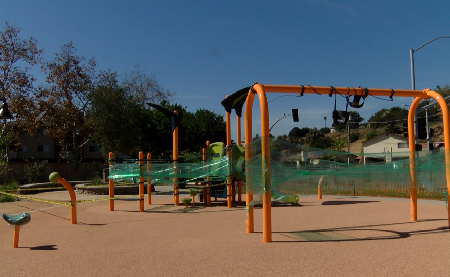 One of two playgrounds at Charles Lewis III Memorial Park is pictured Oct. 8, 2015.