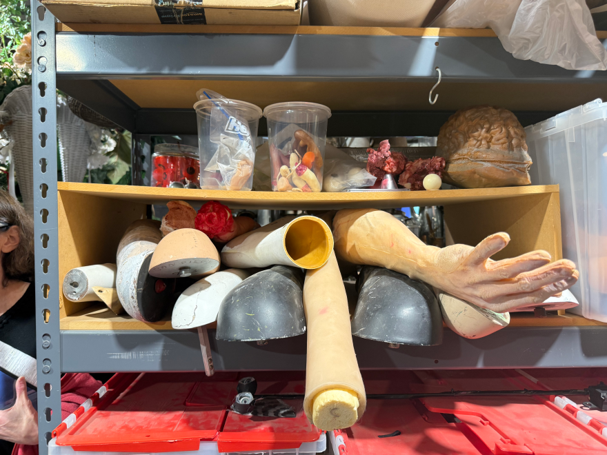 Artificial limbs and body parts are stored in the props warehouse at La Jolla Playhouse, March 23, 2026.