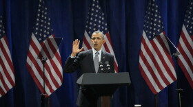 President Barack Obama speaks at a rally to help raise money for his re-election campaign on January 11, 2012 in Chicago, Illinois.