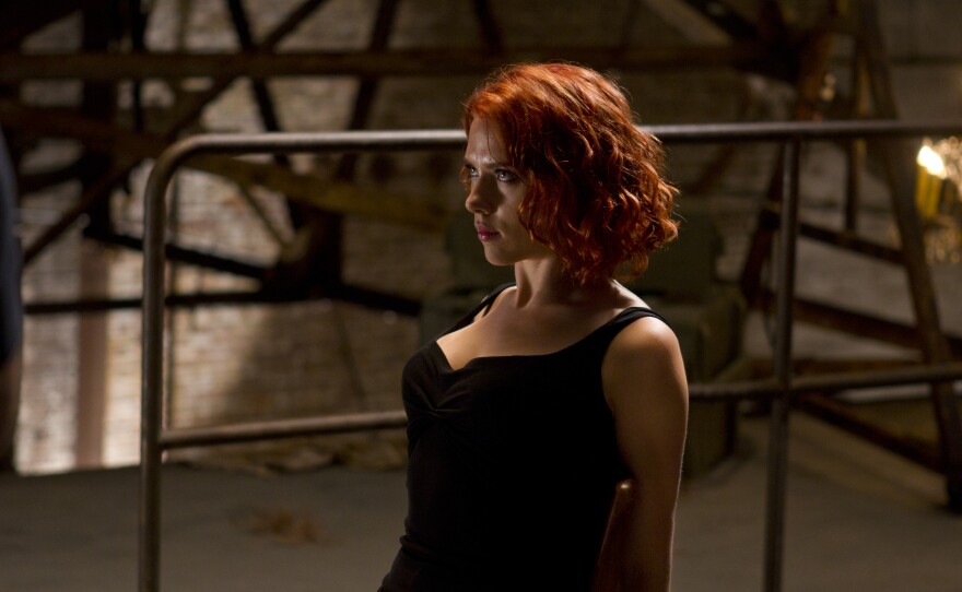 Scarlett Johansson as Black Widow.