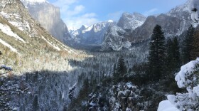 Yosemite Valley experiences a blanket of snow after years of drought. But the future may not be so wet. If warming trends continue, the Sierra Nevada could lose up to 80 percent of its snowpack by the end of this century. Yosemite National Park, Calif.