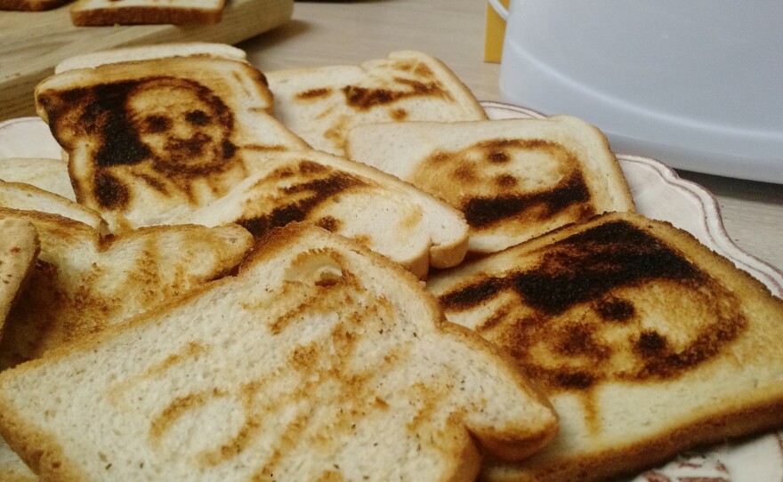 Toast The Pope: Debby Fireman is selling a special toaster with metal stencillike inserts that brand Pope Francis' face onto bread.