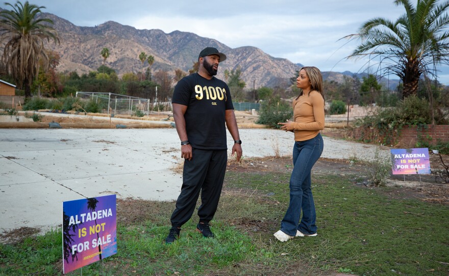 Host Maiya May and Altadena resident Zaire Calvin.