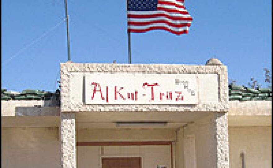 The Boss Hog outfit at Al Kut is 25 men living in a compound about 500 yards square. They call it Al Kut-Traz (like Alcatraz) because they're confined to the compound, even for meals.