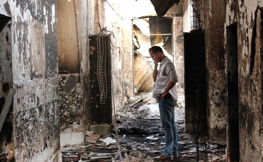 An October 2015 photo inside the remains of a Doctors Without Borders hospital after it was hit by a U.S. airstrike in Kunduz, Afghanistan. The organization is planning to reopen the hospital and has met with the U.S. military about preventing future attacks.