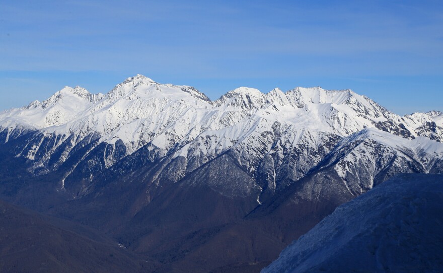 The Krasnaya Polyana mountain range, viewed from the Olympic host city of Sochi, shows off the stunning landscape of southern Russia.