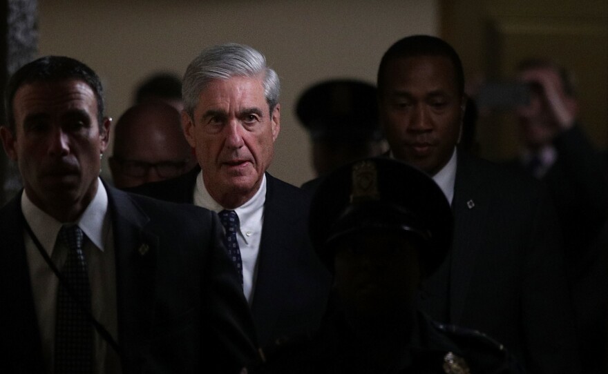 DOJ special counsel Robert Mueller leaves after a closed meeting with members of the Senate Judiciary Committee on June 21, 2017 at the Capitol in Washington, D.C.