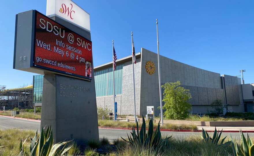 The Southwestern College campus is shown on May 4, 2020. The campus remains closed due to the COVID-19 pandemic
