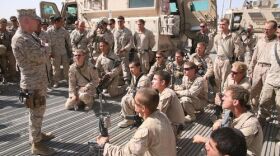 Gen. James Mattis speaks to Marines