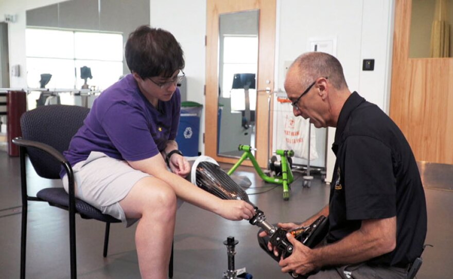 John Fergason (right) is the chief prosthetist at the Center for the Intrepid, a rehabilitation facility at Brooke Army Medical Center in San Antonio, Texas.