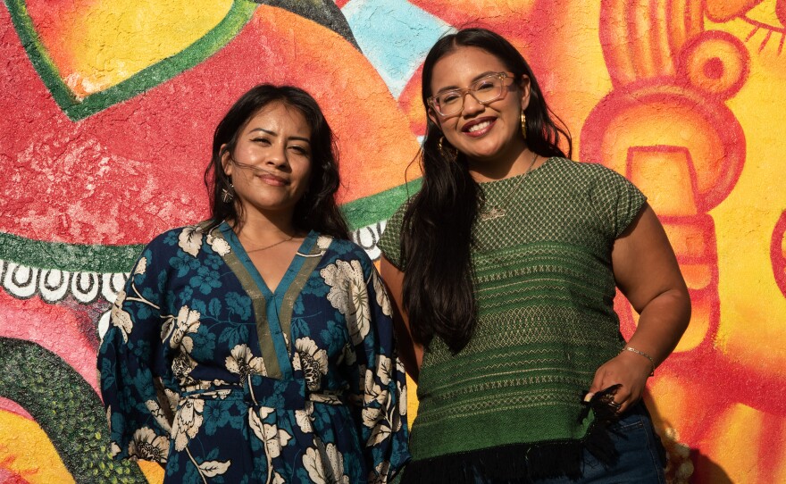 Co-founders of the event Oaxaca de mis Amores; Gabriela Ximenez and Kiana Sanchez stand for a portrait at Joseph Balderrama Park, Oceanside, on September 19, 2025.