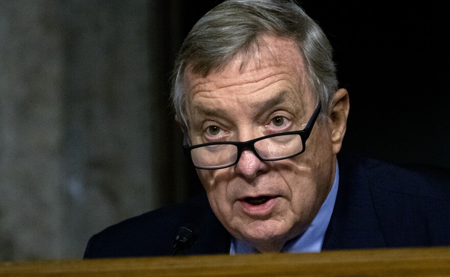 Sen. Richard Durbin, D-Ill., speaks during a Senate Judiciary Committee oversight hearing in August.