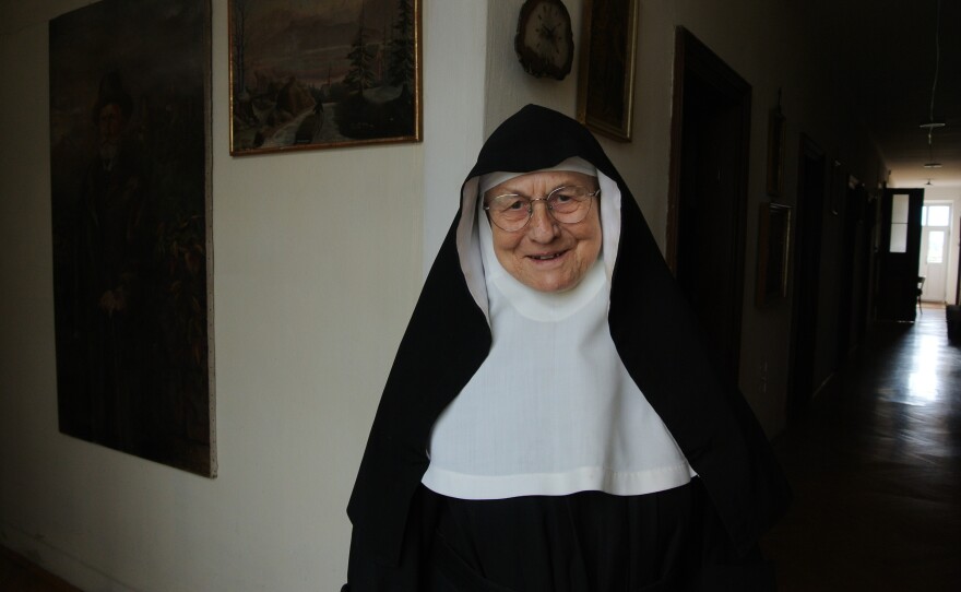 Sister Rita poses for a portrait.