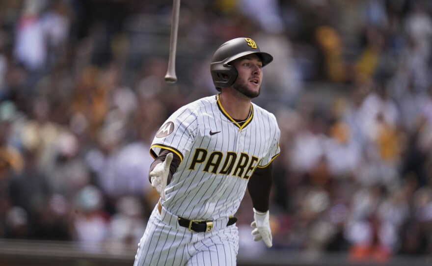 Jackson Merrill hits 2-run homer hours after Padres sign him to $135 million, 9-year contract | KPBS Public Media