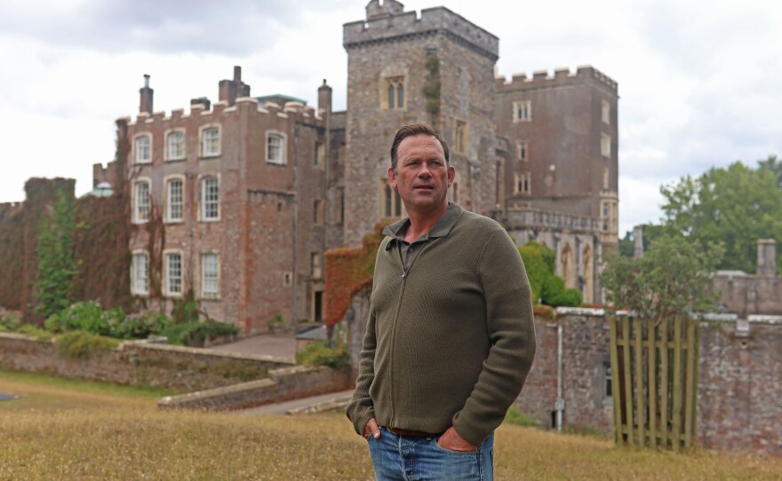 Aristocrat Charles Courtenay, 19th Earl of Devon, pictured outside his family seat of Powderham Castle in Devon, Britain. The Earl is one of the 86 remaining sitting hereditary peers in the  UK parliaments' House of Lords Upper Chamber who will be kicked out if the British government's House of Lords (Hereditary Peers) Bill passes.